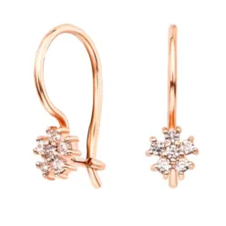 Золоті сережки з фіанітами і французьким замком