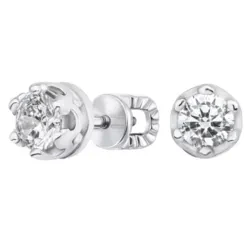 Срібні пуссети з фіанітами