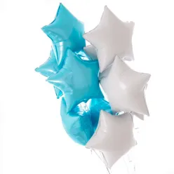 9 фольгованих гелієвих зірочок мікс