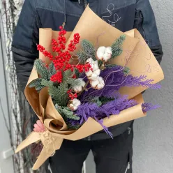 Зимовий букет із натуральної ялинки в асортименті