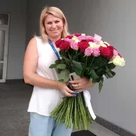 101 троянда мікс «рожево-червоно-біла»