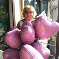 7 фольгованих гелієвих кульок «серце»