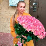 101 рожева троянда Aqua \ Candy 60 см