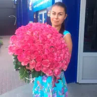 101 рожева троянда Aqua \ Candy 60 см