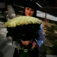 101 біла троянда 1 метр