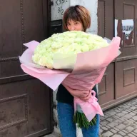 101 біла троянда 1 метр