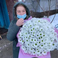 35 біла хризантема