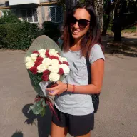 41 троянда мікс «червоно-біла» 60 см