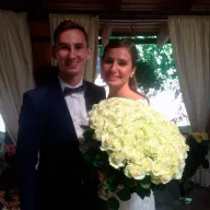 101 біла троянда Avalanche 60 см