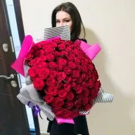 101 червона троянда 50 см