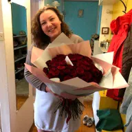 101 червона троянда 50 см