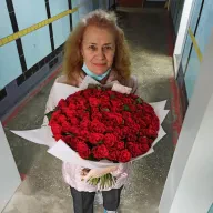 101 червона троянда 50 см