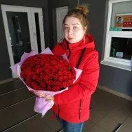 101 червона троянда 50 см