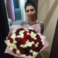 101 троянда мікс червоно-біла 50 см