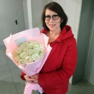 33 білих троянд 50 см