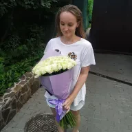 51 біла троянда 60 см