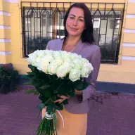 51 біла троянда 80 см