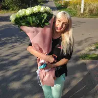 51 біла троянда 80 см