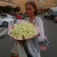 51 белая роза 50 см