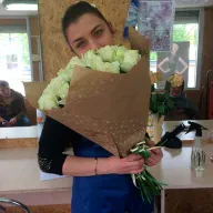 51 белая роза 50 см