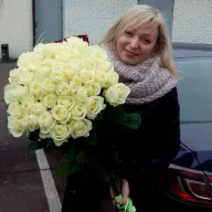 51 белая роза 50 см