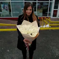 51 белая роза 50 см