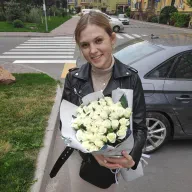 51 белая роза 50 см