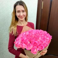 51 рожева троянда 80 см