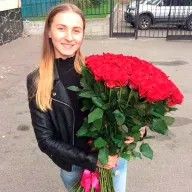 51 красная роза 80 см