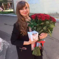 51 красная роза 80 см