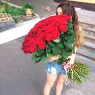 101 красная роза 1 метр