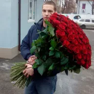 101 красная роза 1 метр