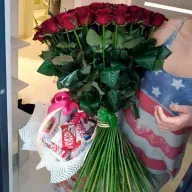 101 красная роза 1 метр