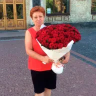 101 красная роза 70 см