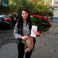 101 красная роза 70 см