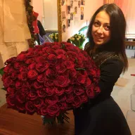 101 красная роза 70 см