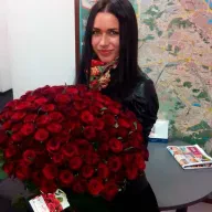 101 красная роза 70 см