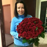 51 красная роза 50 см