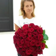 51 красная роза 50 см