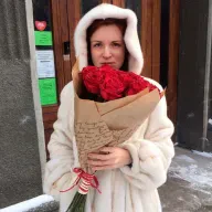 25 червоних троянд 50 см