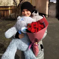 25 червоних троянд 50 см