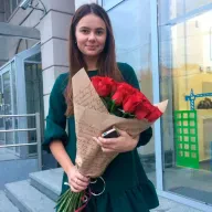 25 червоних голландських троянд Freedom